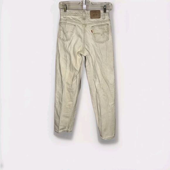 Vintage Levi's Orange Tab 550 Relaxed Fit Student W27 L28 Tan Jeans *Flaw - Picture 2 of 16